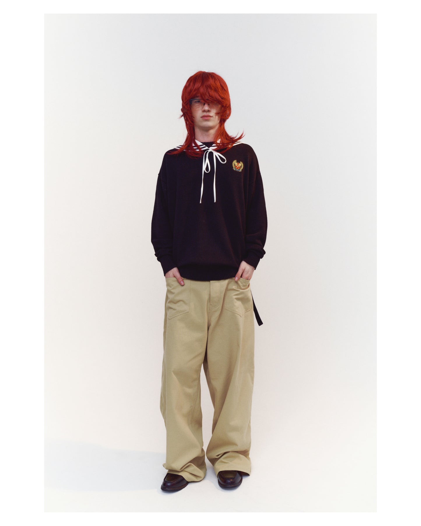 CHINO BAGGY PANTS - BEIGE