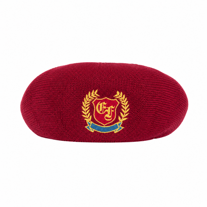 MONOGRAM EMBLEM BERET - BURGUNDY