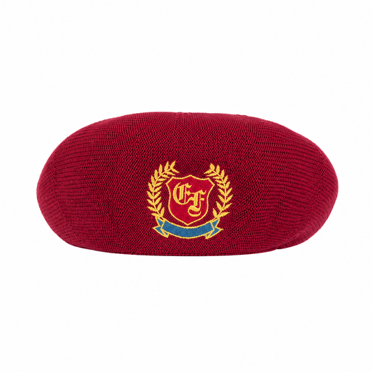 MONOGRAM EMBLEM BERET - BURGUNDY