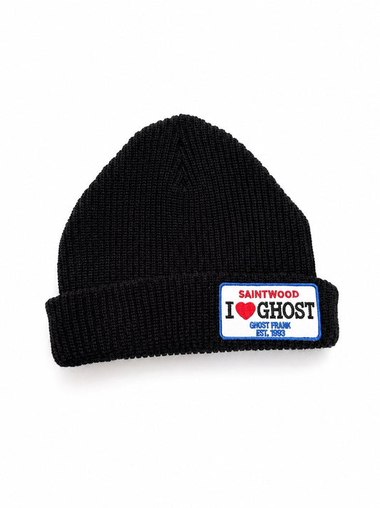 LICENSE PLATE PATCH BEANIE- BLACK