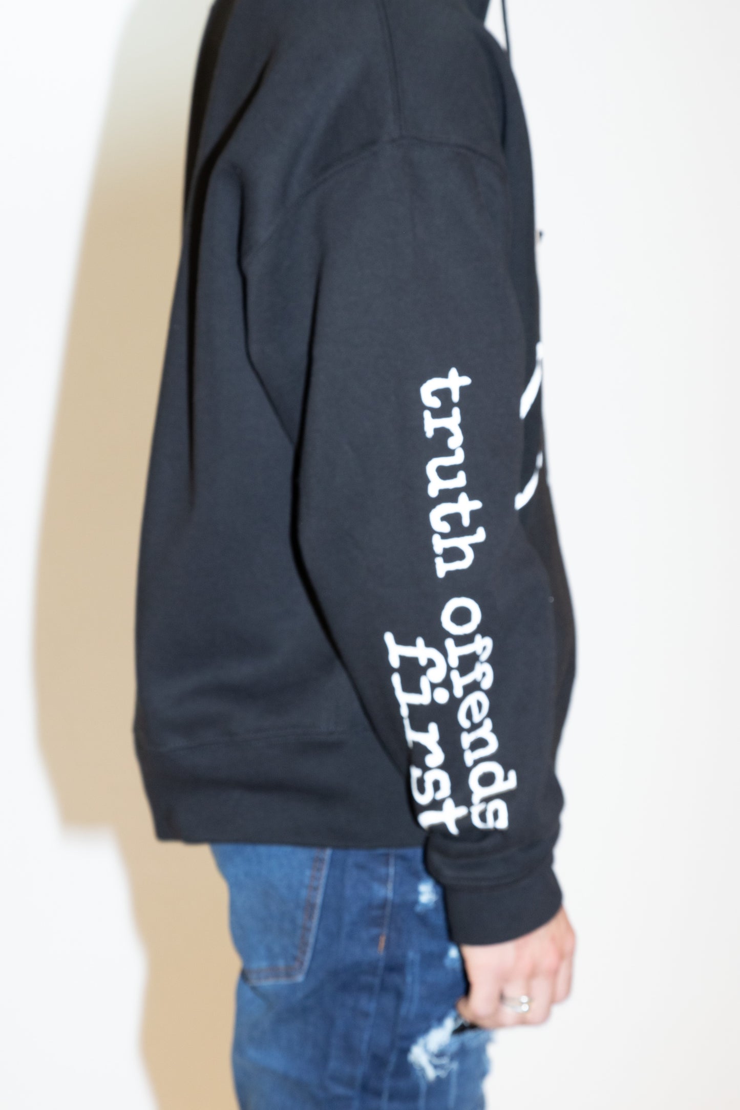 SWEAT ZIP-UP HOODIE (BLACK) / ブラック ジップアップ フーディ（黒）
