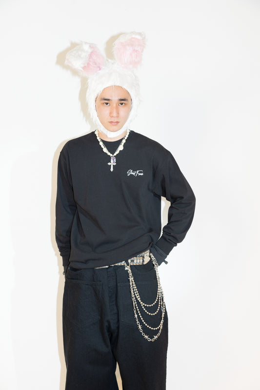 OVERSIZE LONG SLEEVE (BLACK) / ビッグシルエット ロングスリーブ Tシャツ（黒）